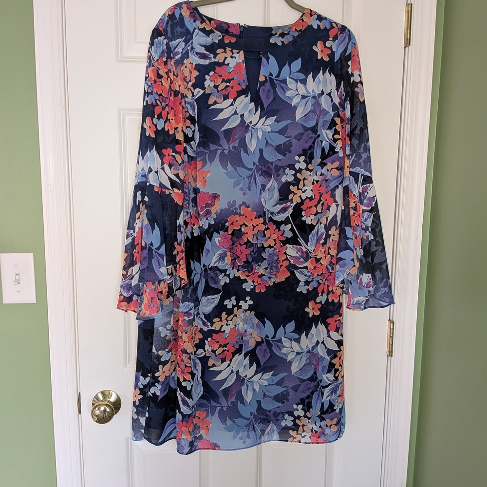 Floral Blue and Pink Women's Dress